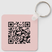 QR Code Roze Bedrijf Zakelijk Logo Promotioneel Sleutelhanger (Achterkant)