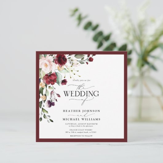 QR Code Roze Bloem Waterverf Schrift Kaart (Staand voorkant)