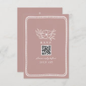 QR Code Roze Bloemen Huwelijk QR RSVP (Voorkant / Achterkant)