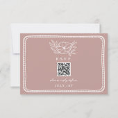 QR Code Roze Bloemen Huwelijk QR RSVP (Voorkant)