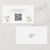 QR Code Roze Blush Goud Bloemen Bruiloft Website Visitekaartje (Voorkant / Achterkant)
