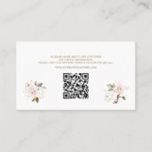 QR Code Roze Blush Goud Bloemen Bruiloft Website Visitekaartje (Voorkant)