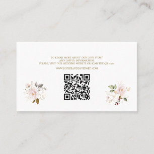 QR Code Roze Blush Goud Bloemen Bruiloft Website Visitekaartje