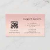 QR-code | Roze Blush gradiënt Visitekaartje (Achterkant)