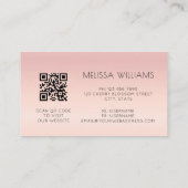 QR-code | Roze Blush Gradiënt Visitekaartje (Achterkant)