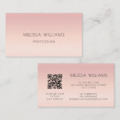QR-code | Roze Blush Gradiënt Visitekaartje (Voorkant / Achterkant)