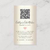 QR Code Roze Cake Glitter Drip Gold Bakery Dessert Visitekaartje (Achterkant)