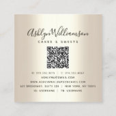 QR Code Roze Cupcake Glitter Drip Bakkerij Chef Go Vierkante Visitekaartje (Achterkant)