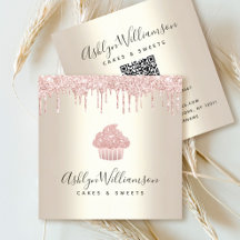 QR Code Roze Cupcake Glitter Drip Bakkerij Chef Go