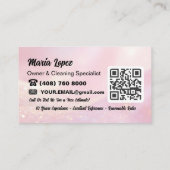 QR Code Roze Dienst Schoonmaakbedrijf Visitekaartje (Achterkant)