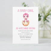 QR Code Roze Dinosaurus Uitkomen Snel Baby shower Kaart (Staand voorkant)