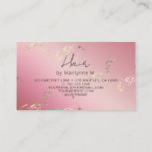 QR Code Roze en Gouden Haar Stylist Visitekaartje (Achterkant)