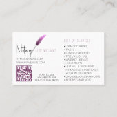 QR-code roze en witminimalistisch neutraal Visitekaartje (Achterkant)