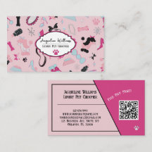QR-code Roze Feminin Mid-Century Huisdierverzorger
