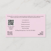 QR Code & Roze Glitter Ballons Party Planner Visitekaartje (Achterkant)
