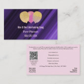 QR Code & Roze Glitter Ballons Party Planner Visitekaartje (Voorkant / Achterkant)