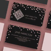 QR-code Roze glitter Modern Visitekaartje