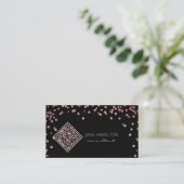 QR-code Roze glitter Modern Visitekaartje (Staand voorkant)