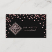 QR-code roze glitters Modern Visitekaartje (Voorkant)