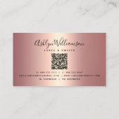 QR Code Roze Goud Cupcake Glitter Druppels Bakkeri Visitekaartje (Achterkant)