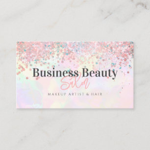 QR Code Roze Goud Glitter Holografisch Roze Schoon Visitekaartje