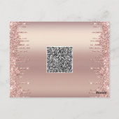 QR Code Roze Gouden Babyshower Uitnodiging Sjabloo (Achterkant)