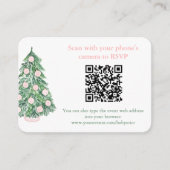 QR Code Roze Groene Kerstmis RSVP of Register Informatiekaartje (Voorkant)