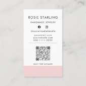 QR-code  roze juwelen Logo Tagline verticaal Visitekaartje (Achterkant)