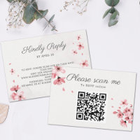 QR Code Roze kerry blossom chic floral bruiloft