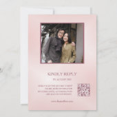 QR Code Roze Kersenbloesem Foto Chinese Bruiloft Kaart (Achterkant)
