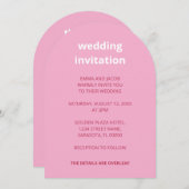 QR Code Roze Magenta Alles in één huwelijksuitnodi Kaart (Voorkant / Achterkant)