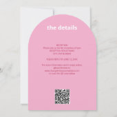 QR Code Roze Magenta Alles in één huwelijksuitnodi Kaart (Achterkant)