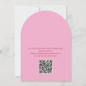 QR Code Roze Magenta Wedding Details Kaart (Achterkant)