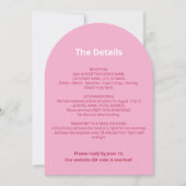 QR Code Roze Magenta Wedding Details Kaart (Voorkant)