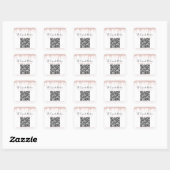 QR Code Roze Rose Gold Glitter Drivers Bedrijfsnaa Vierkante Sticker (Vel)