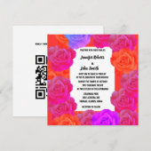 QR Code Roze Sinaasappel Paarse Bloemen Rozen brui (Voorkant / Achterkant)