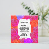 QR Code Roze Sinaasappel Paarse Bloemen Rozen brui (Staand voorkant)
