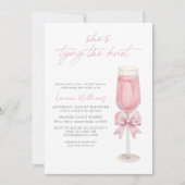 QR Code Roze Strik Bruid Gaat Trouwen Bruidsfeest Kaart (Voorkant)