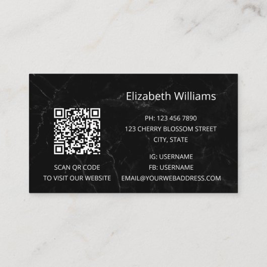 QR-code | Roze toeristische maline Gemstone Crysta Visitekaartje (Achterkant)