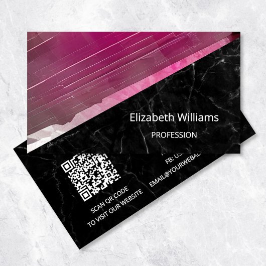 QR-code | Roze toeristische maline Gemstone Crysta Visitekaartje
