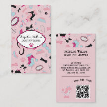 QR-code Roze Vrouwelijke Mid-Century Huisdierverzo