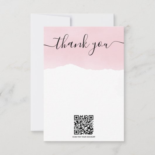 QR code roze waterverf dank u kaart invoegen (Voorkant)