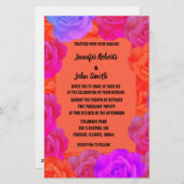 QR Code Rozen Roze Sinaasappel Paarse Bloemen Huwe Briefpapier (Voorkant / Achterkant)