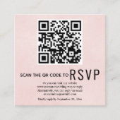 QR-code RSVP bevlekte zachte roze bruiloft Informatiekaartje (Voorkant)