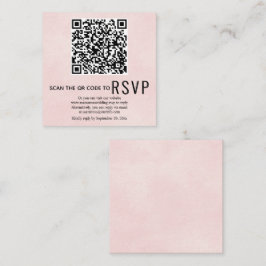 QR-code RSVP bevlekte zachte roze bruiloft Informatiekaartje