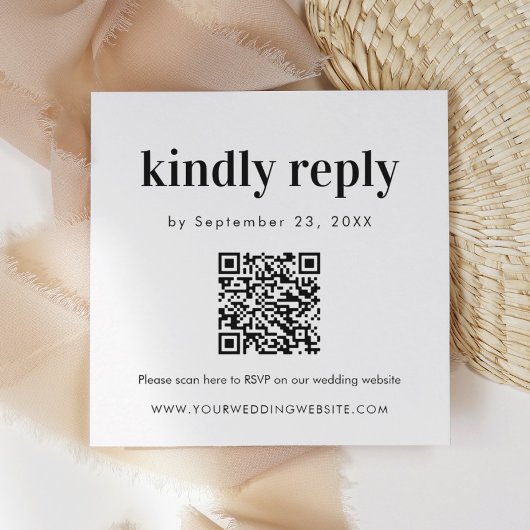 QR-code RSVP Bold Weddenschap invoegen scannen Informatiekaartje
