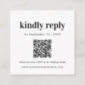 QR-code RSVP Bold Weddenschap invoegen scannen Informatiekaartje (Voorkant)