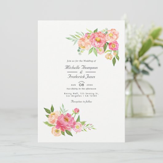 QR-code RSVP-bruiloft voor Waterverf-lente Kaart (Staand voorkant)