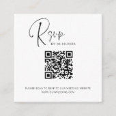 QR-code RSVP-bruiloft Website Elegant Enclosure Ca Informatiekaartje (Voorkant)