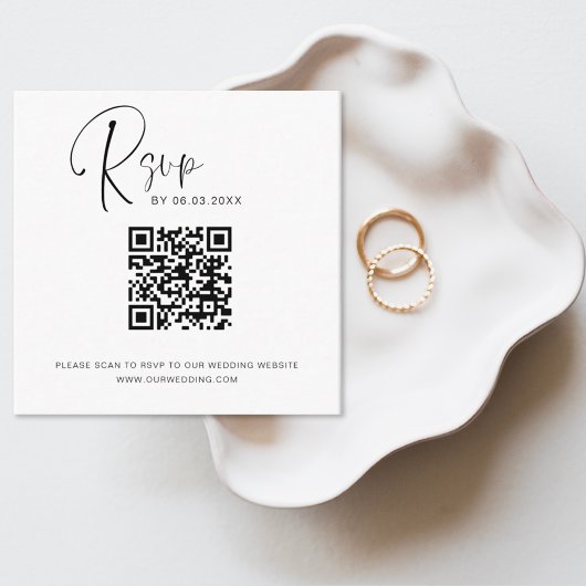 QR-code RSVP-bruiloft Website Elegant Enclosure Ca Informatiekaartje